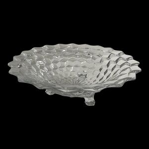 Vintage Fostoria American Pattern Glass Footed Large Bowl 1950s glass 10.5"
